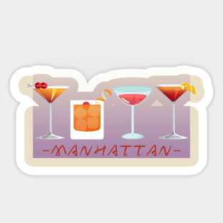 Manhattan Cocktail Sticker